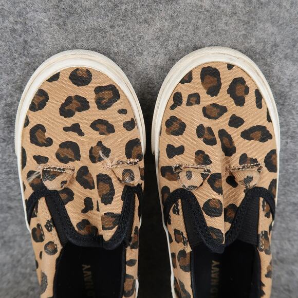 Old Navy Shoes Toddler Kids 9 Slip On Sneakers Casual Leopard Prints Canvas - Picture 7 of 11